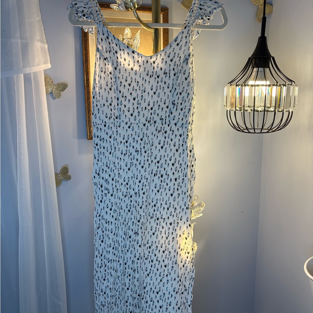 Japna White Dress with Black Spots
